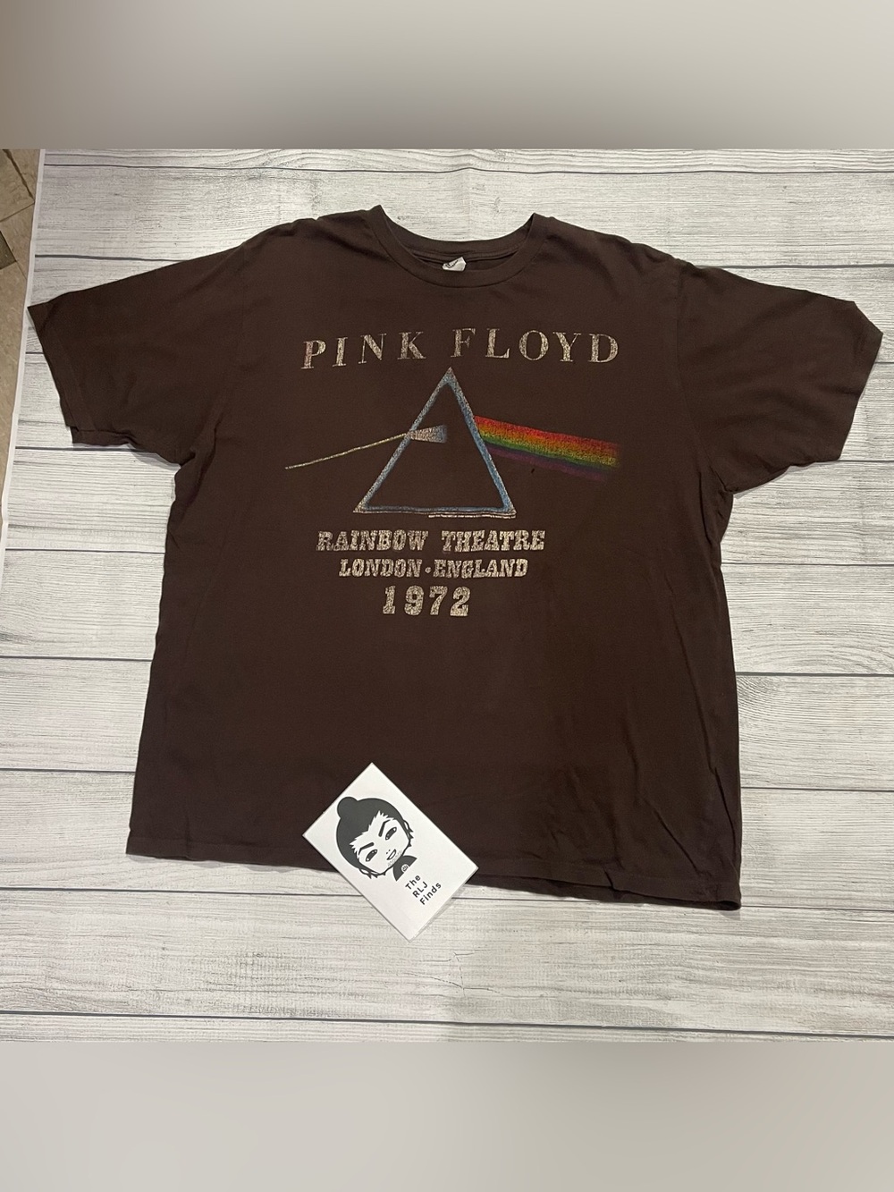 Pink Floyd Rainbow Theatre 1972 Brown Prism Graphic Tee XXL DistressedRockShirt